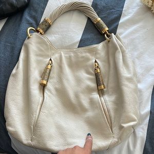 Micheal Kors cream gold hobo purse